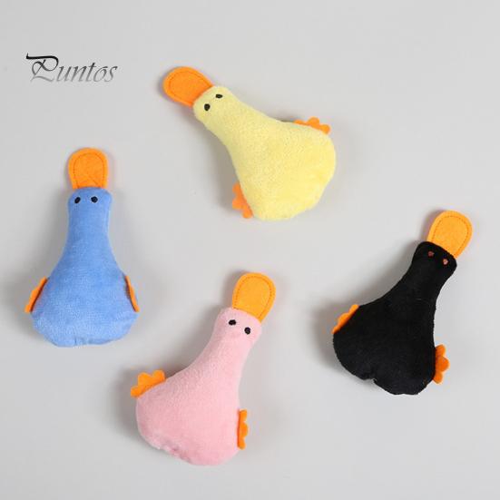 Teaser Cat Pet Duck Toy Cute Shape Contains Catnip Sound Paper Included Teeth Cleaning Clear Stomach Emotional Comfort PP Cotton Plush for Home