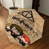 1PC Harry Potter Deathly Hallows Umbrella-8-Rib Reinforced, Automatic Open, Lightweight & Durable, Cute Fashion Accessory for Outdoor, D2684