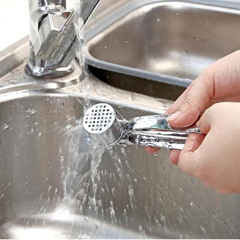 Kuchyňský nerezový lis na česnek, ruční lis, mlecí nástroj, kuchyňské doplňky, kuchyňské pomůcky a příslušenství