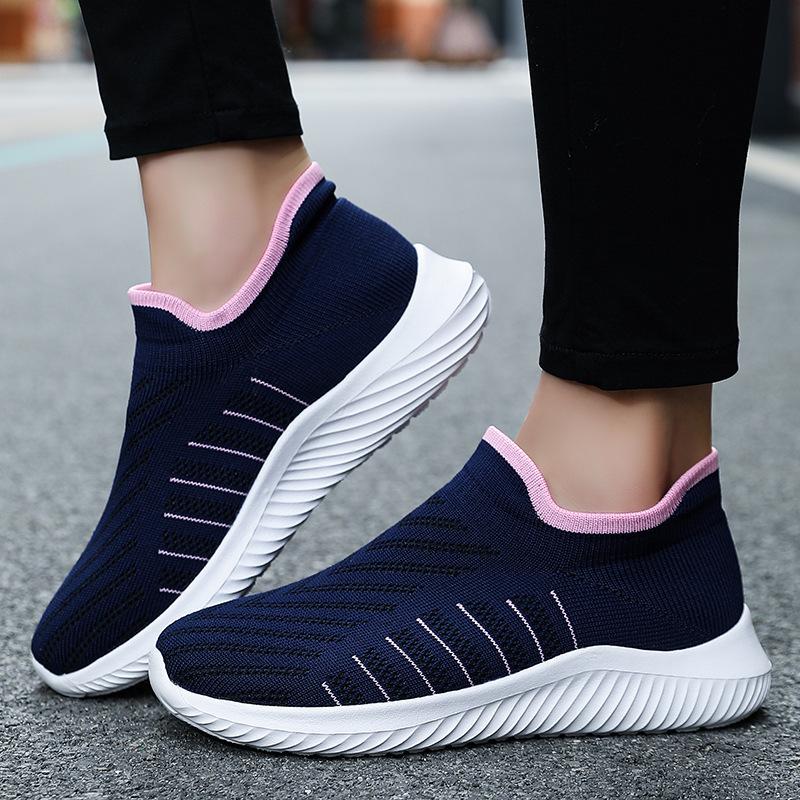 Couple Four Seasons Fly-woven Sports Shoes Men's Shoes Light Socks Shoes Cover Feet Lazy Shoes Fashion Men's and Women's Casual Shoes
