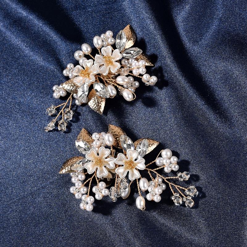 2PCS Crystal Shoe Clips Wedding Bridal Shoe Buckles Rhinestones Shoe Flowers for Party Decoration Wedding Craft Acces