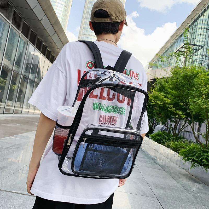 Schultasche PVC durchsichtiger Rucksack für Damen, 1011 Rucksack mit großem Fassungsvermögen für Herren, modischer personalisierter Rucksack, vollständig transparent