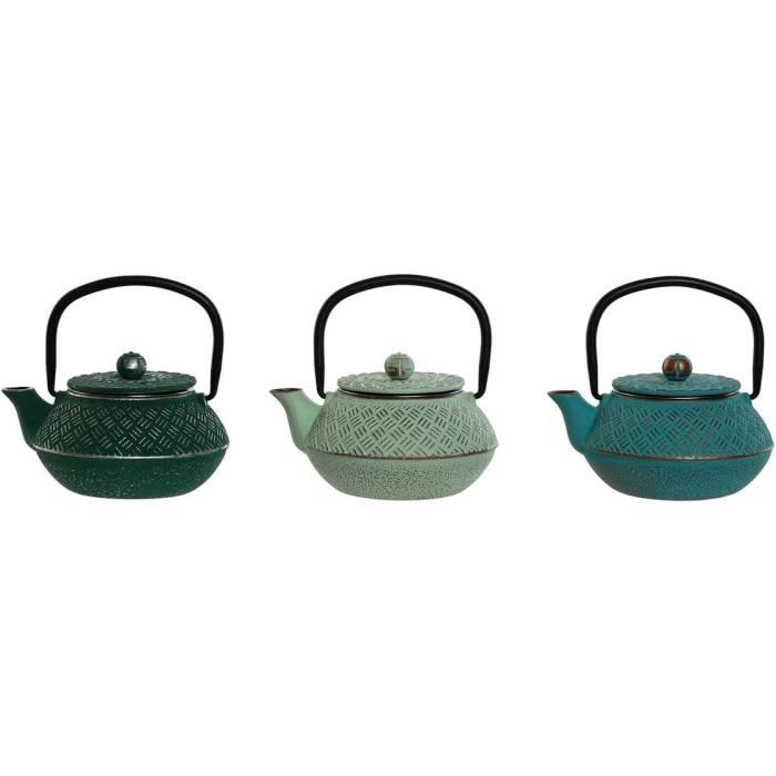 Théière - HOME ESPRIT - Bleu Vert - Acier Inoxydable - 400 ml - 3 unités