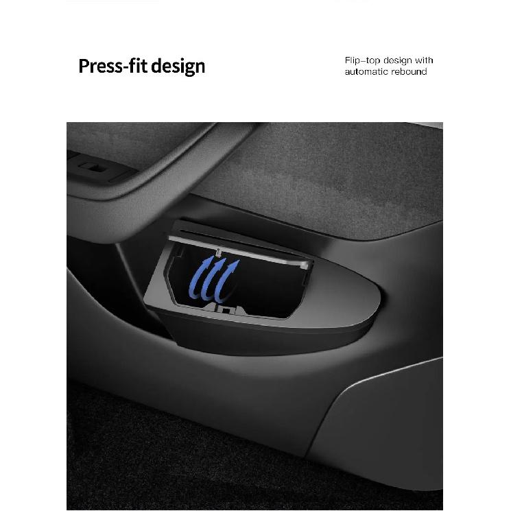 YZ Front Door Storage Trash Can for Tesla Model Y Juniper 2025 Car Door Storage Box Multi Functional Organizador Car Accessories