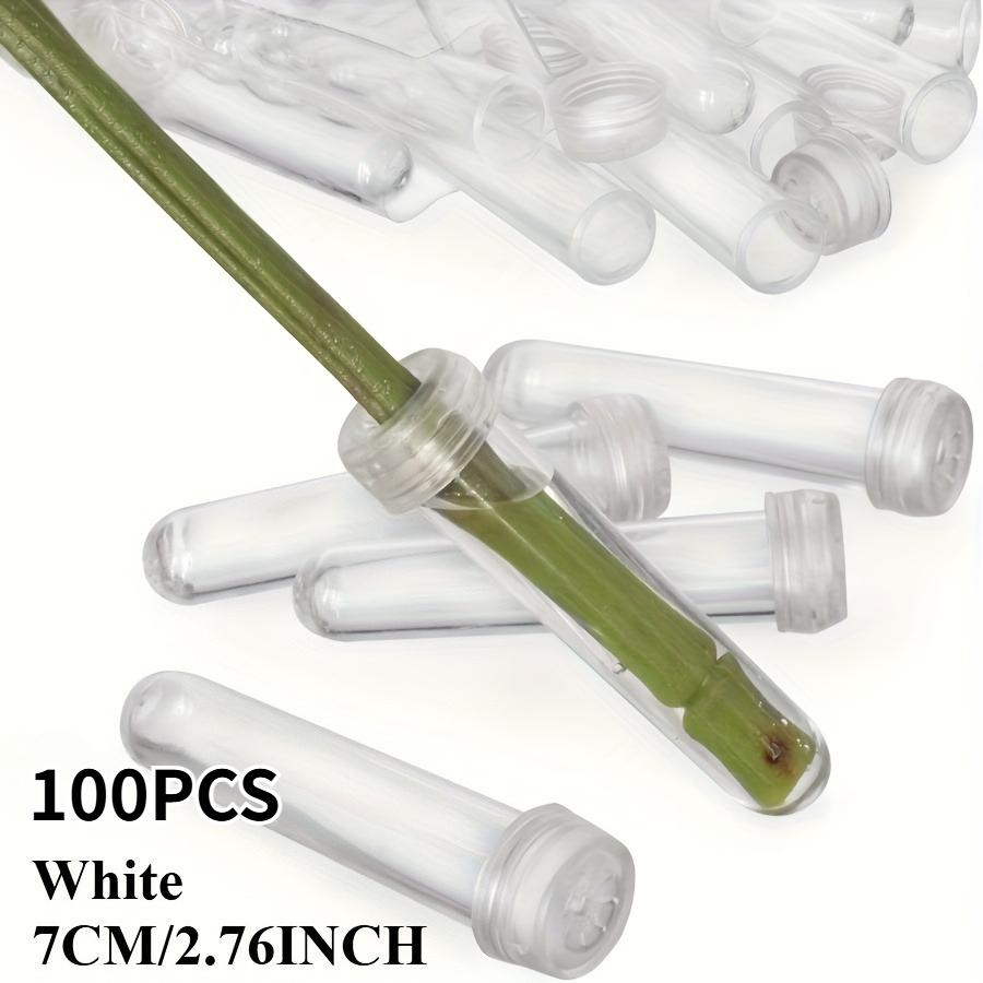 

100/200pcs Floral Stem Water Tubes Plastic Flowers Vials Stem Water Tube Small Rose Water Holder Florist Supplies Flowers Decor