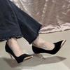 Elegant Ultra High Heels Ladies Patent Pumps Four Season Pointed Toe Thin-heel Women High Heel Wedding Office Career Shoes 35-42