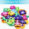 4 Piece Wooden Puzzle Animal Food Chain Chicken Squirrel Lion Owl Frog Animal Puzzle Simple Puzzle Toy Halloween Christmas Birthday Gift