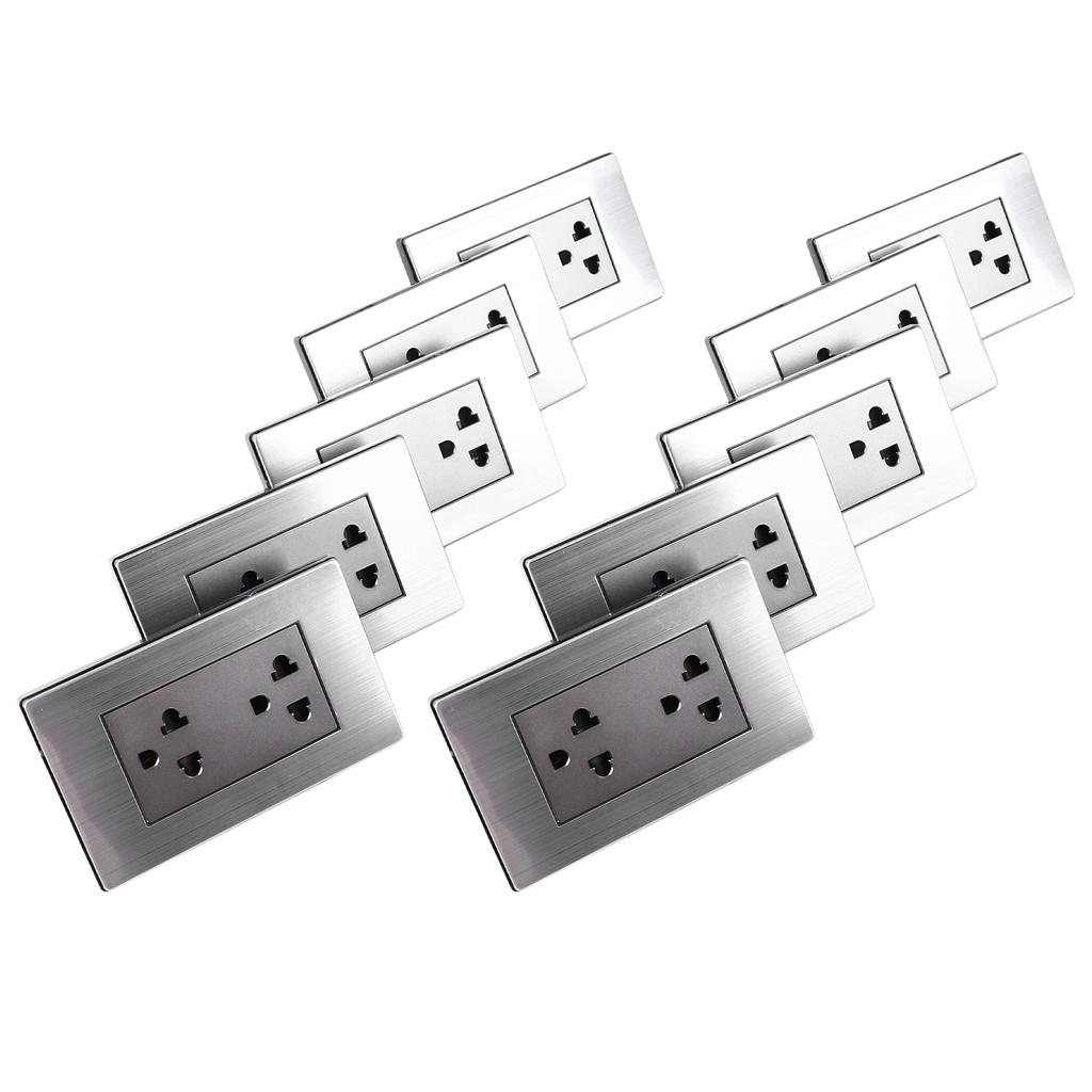 10 pz Presa Elettrica da Muro Presa Elettrica da Parete Ignifuga in Acciaio Inossidabile Prese da Parete Prese