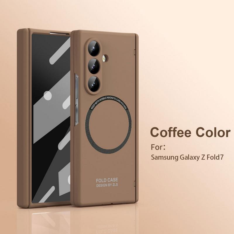 Rugged Magnetic Phone Case For Samsung Galaxy Z Fold 7 6 5 5G For Magsafe With Stylus Pen Holder Screen Film Hard Cover Shell