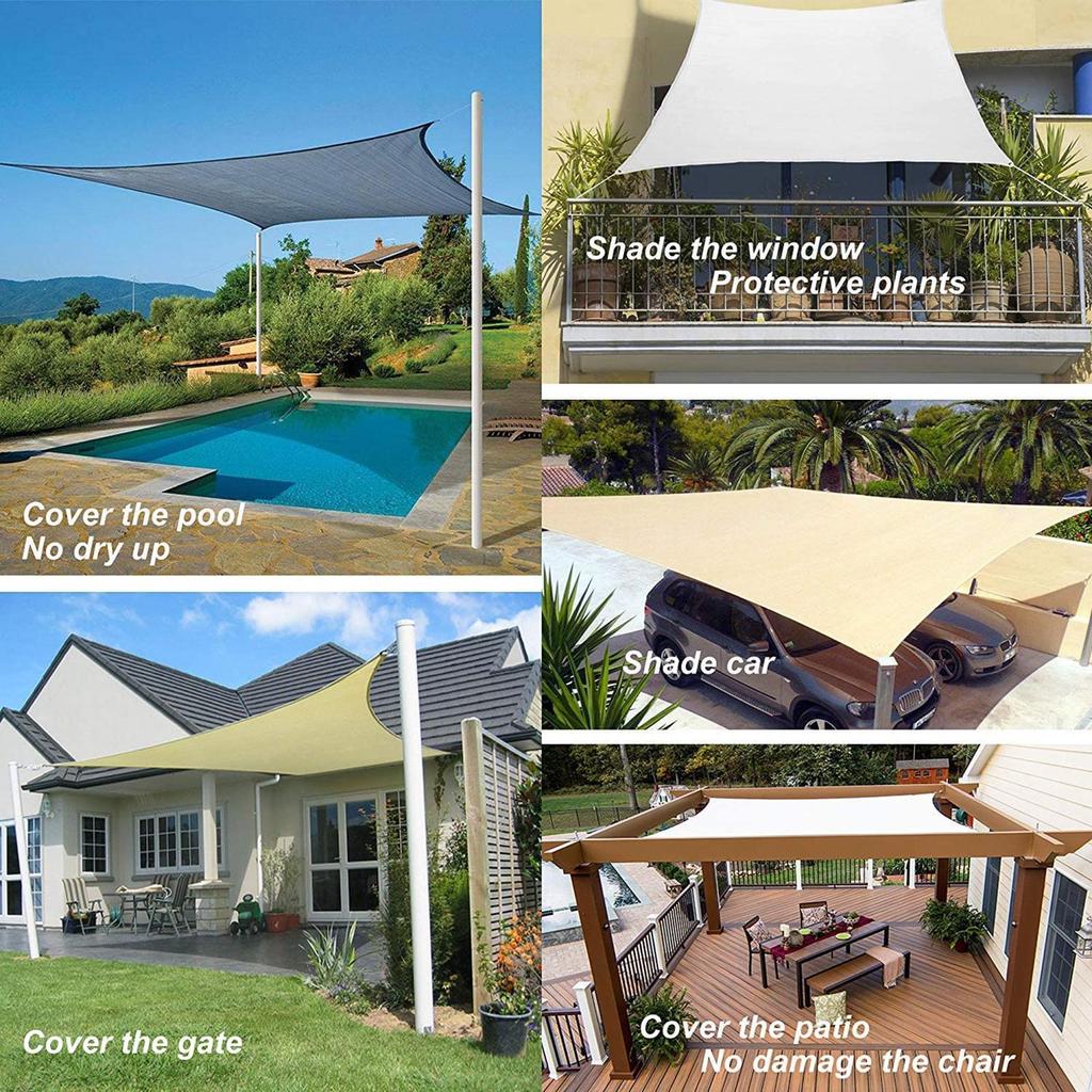 Shade Sail Anti- Waterproof Reinforced Edge Webbing Outdoor Garden Net Cover for Yard Swimming Pools Facility Outdoor