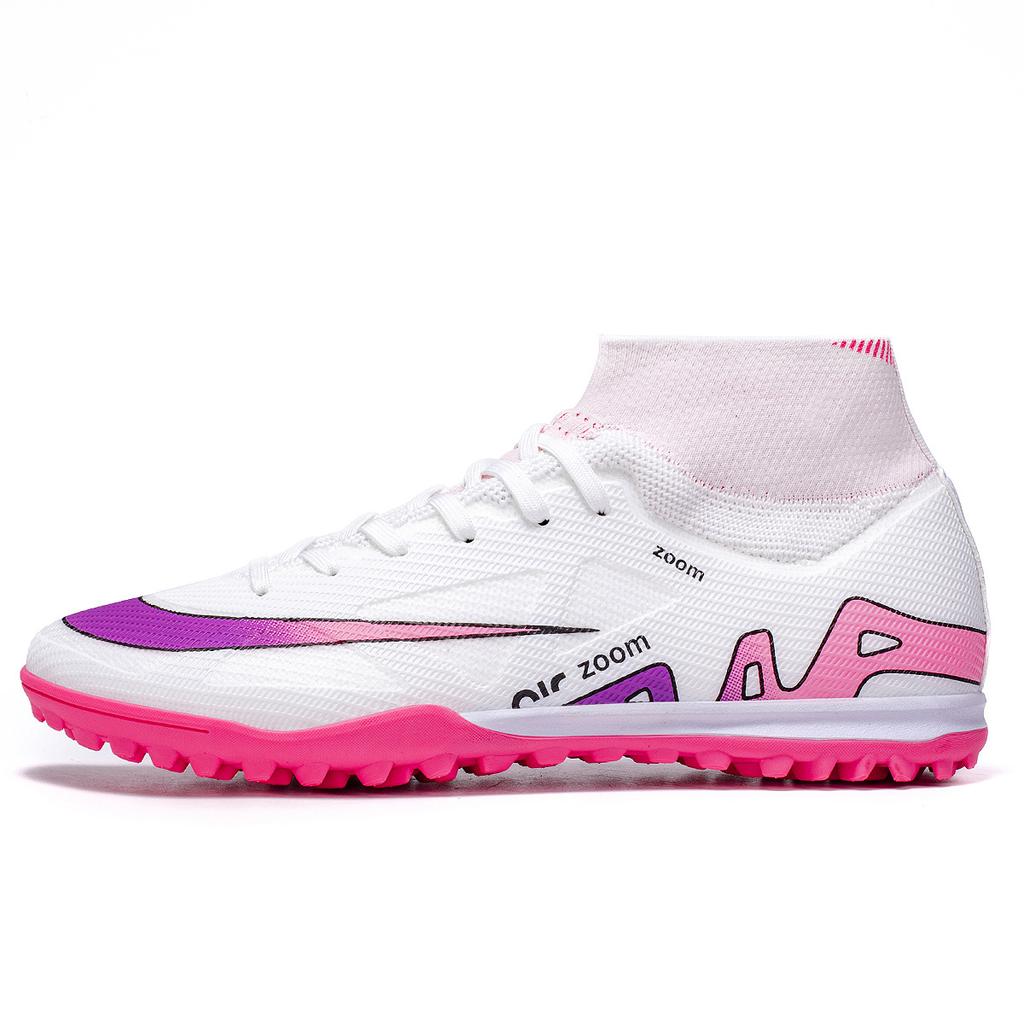 High-top men's and women's football shoes Adult adolescent students Artificial grass broken nails spikes Sports training shoes