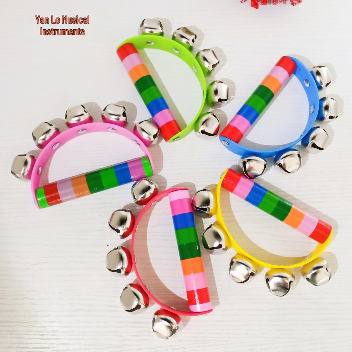 Colorful Five-Bell Horseshoe Handbell for Kindergarten Music Teaching