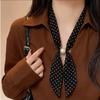Vintage Polka Dot Chiffon Beaded Scarf For Women Lightweight Sheer Neck Scarf Fashion Accessory For Summer Daily Wear & Outfits