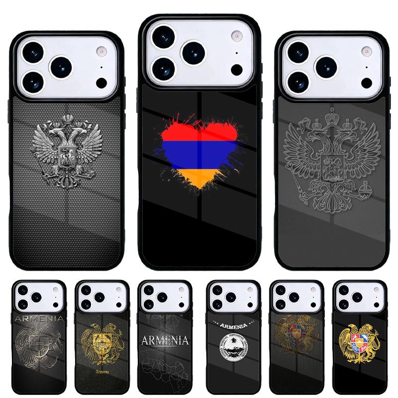 Armenian Flag Phone Case for iPhone 17 16 15 14 13 Pro Max Back Cover for 12 11 Pro Coque