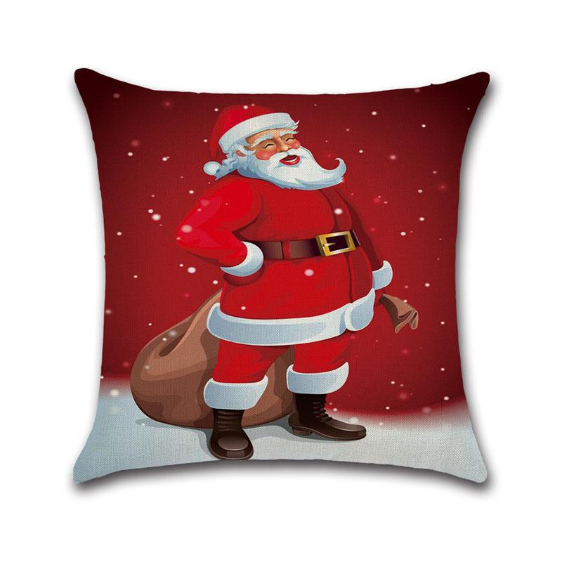 

Linen Cotton Xmas Pillow Case Cushion Cover Merry Christmas Decoration Home 09