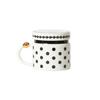 Black And  Polka Dot  Style Covered Ceramic Mugs, Water Cups, Coffee Cups, Breakfast Cups, Light Luxury Gift Creative Tea Cups