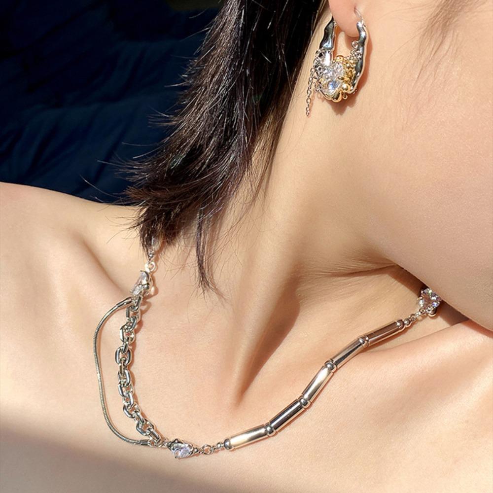 New Simple Luxury Niche Design High-end Freshwater Pearl Earrings Personality Versatile Temperament Earrings Accessories