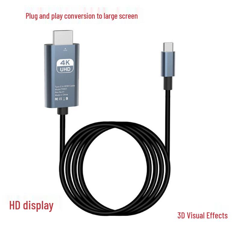 Type C to HDMI 4K Screen Mirroring Cable for Mobile, HDTV, Computer, TV