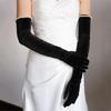 Elegant Black Velvet Bridal Gloves Long Length Soft Arm Gloves for Wedding Operas Theme Costume Event Gathering Wear