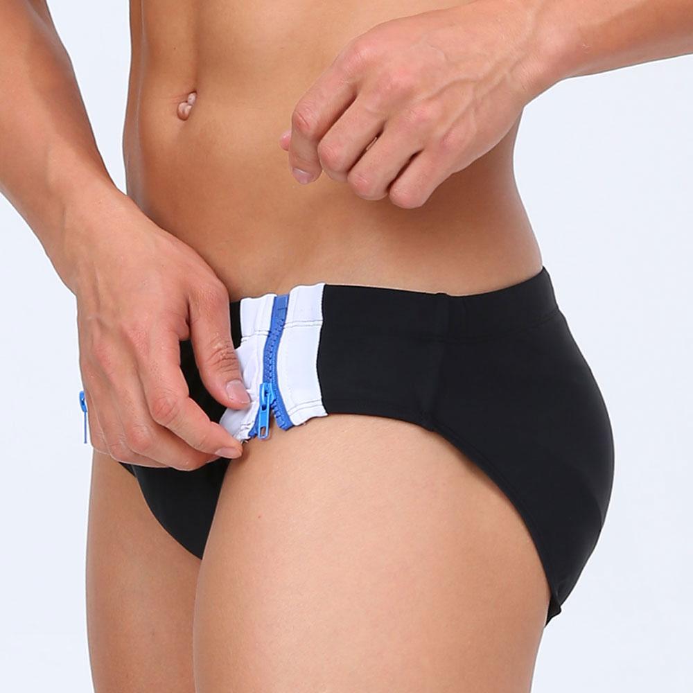 Offener Reißverschluss Regenbogen Herren Slip Sexy Badeanzug für Männer Surfen Bademode Low-Rise