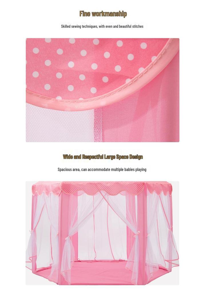 Hexagonal Princess Tent for Kids – Mosquito-Proof, Breathable Castle Playhouse for Indoor Parent-Child Interaction
