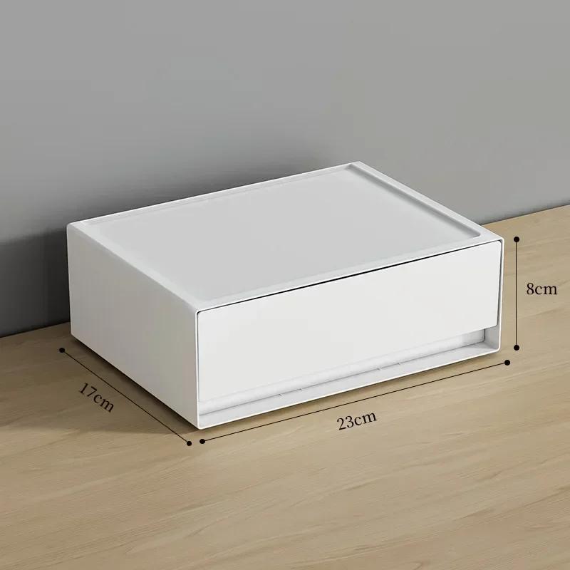 Stackable White Storage Drawer Desktop Storage Box for Office School Sundries Stationery Storage Organizer Home Desk Supplies