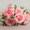 5 Heads Real Happy Flower Mini 7 Colors Natural Simulated Rose Photography Photo Gift Rose Flowers Decorative Home Decorative