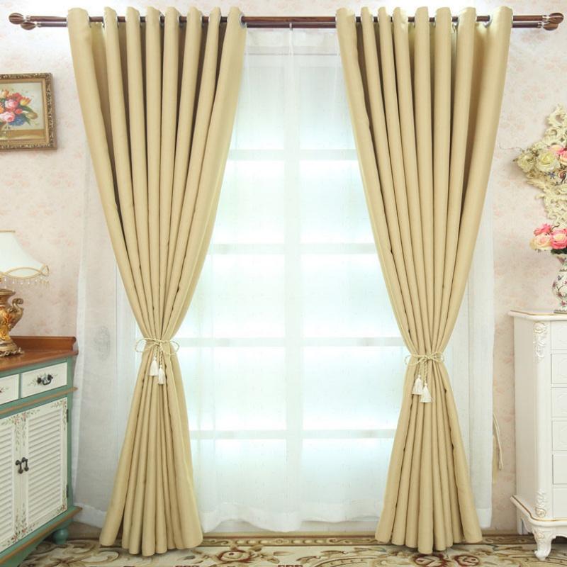 Modern Darkening Blackout Curtains Room High Density Weave Solid Color Simple Design For Bedroom Living Room