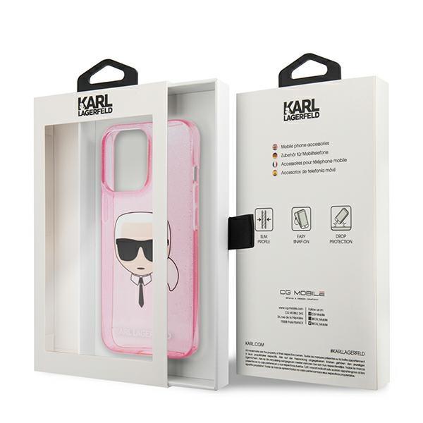 Karl Lagerfeld Klhcp13Xkhtuglp Iphone 13Pro Max 6,7 Różowy/Pink Hardcase Glitter Karl`s Head