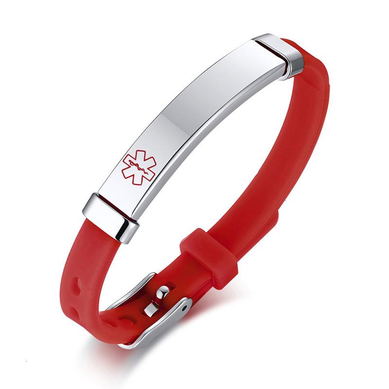 Personalizza Braccialetti ID Medico di Allerta Personalizzati per Ragazzi Ragazze Acciaio Inossidabile Antiallergico Silicone Info di Promemoria di Emergenza