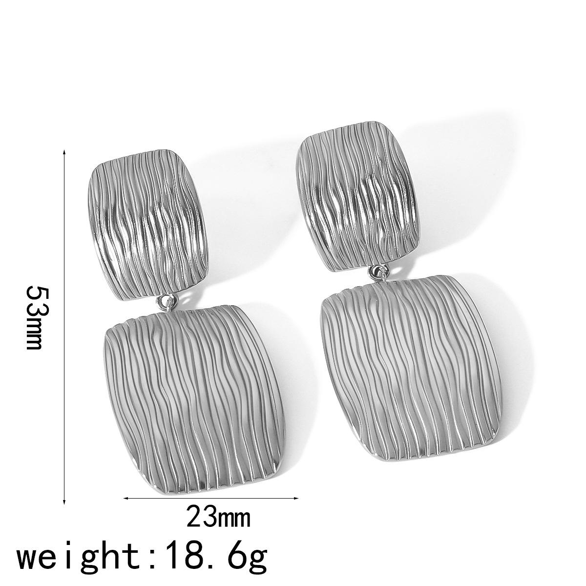 

18-каратное золотое гальваническое покрытие неровной текстуры серьги из нержавеющей стали женские невыцветающие двухслойные титановые стальные серьги-гвоздики