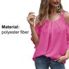 T-shirt spetsar med ihålig ärm, enfärgad off Shoulder-blus för kvinnor för dagligt bruk