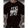 Relaxed Adult Male Round Neck Casual Fashion Letter Print T-Shirt