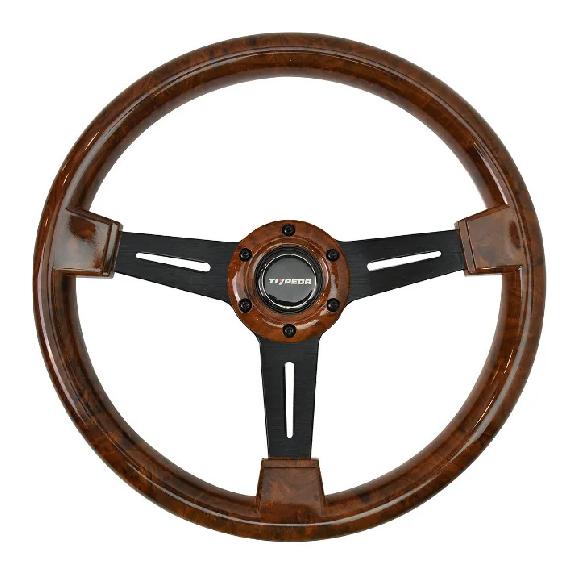 TIYPEOR Classic Wooden Steering Wheel 15inch 380mm Universal Vintage Wood  Car Steering Wheel Racing Steering Wheel for  Game GZFXP194-01