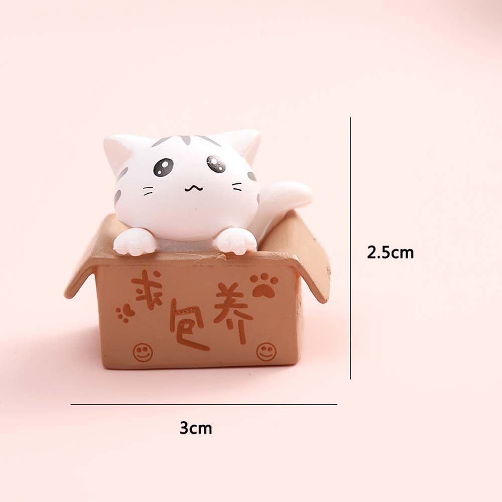 Miniatures Statue Kitten PVC Crafts Cartoon Poor Box Cat Kitty Model Car Figurine Small Statue