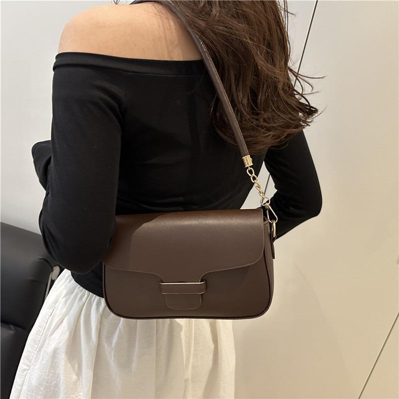 Light luxury simple splicing small square bag lock buckle versatile trend niche new portable messenger shoulder bag