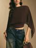 Summer New Women's Cape Sleeve T-Shirt Crew Neck Loose Chiffon Cardigan Elegant Irregular Top for Women