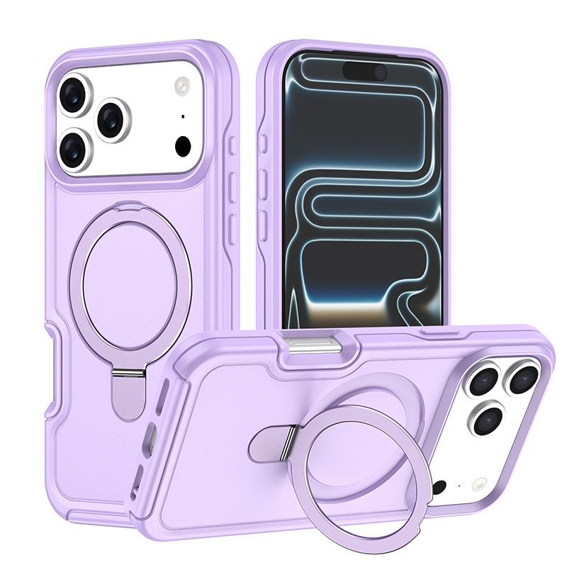 For IPhone 17 Pro Max Armor Round Tail Racket Stand Phone Case