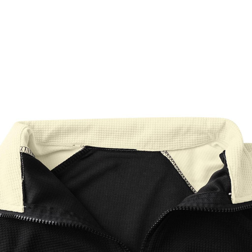 Men Golf Shirt Long Sleeve Colorblock Sweatshirt Lightweight Knitted Shirts