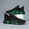 Spring new men's shoes elastic fly-woven breathable black mesh casual sports shoes lightweight one-pedal running shoes