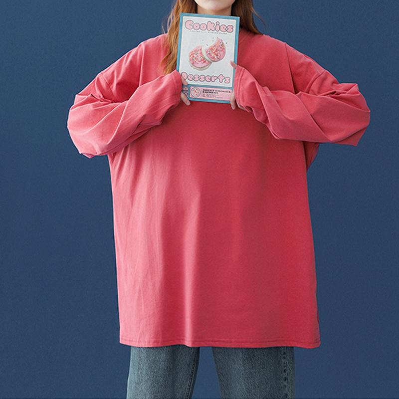 Spring Autumn Couple Long Sleeve T-Shirt Women Basic Tee Shirt Oversize T Shirt Man Casual O-neck Women T-Shirt