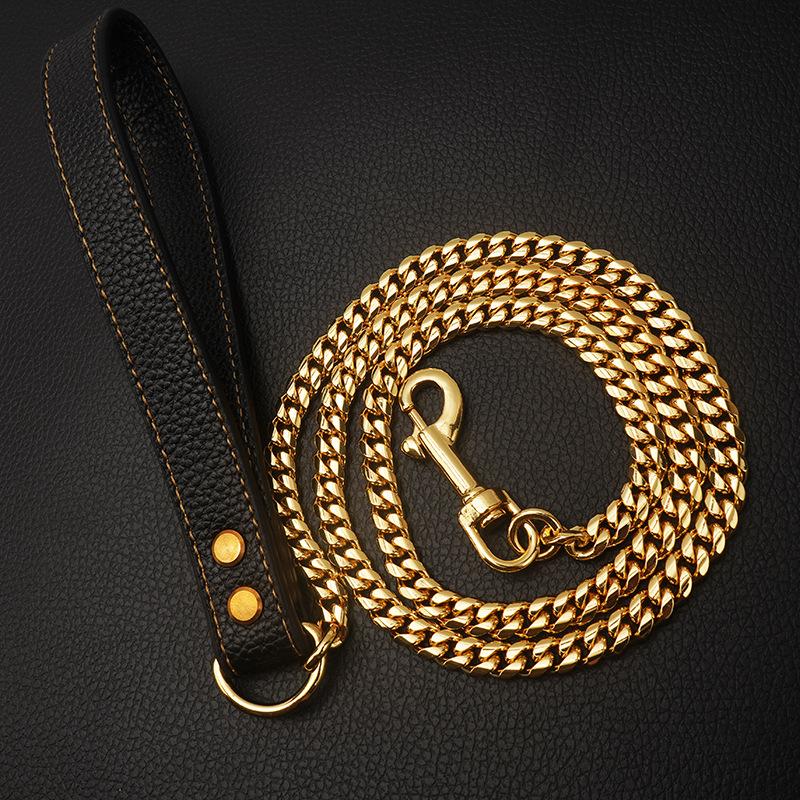 

New Product 10mm Wide Golden Dongle Dog Leash Dog Chain 60cm