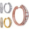 Exquisite Sparking Synthetic Zirconia Copper Material Hoop Earrings Women's Concise Banquet Festival Jewelry Accessories