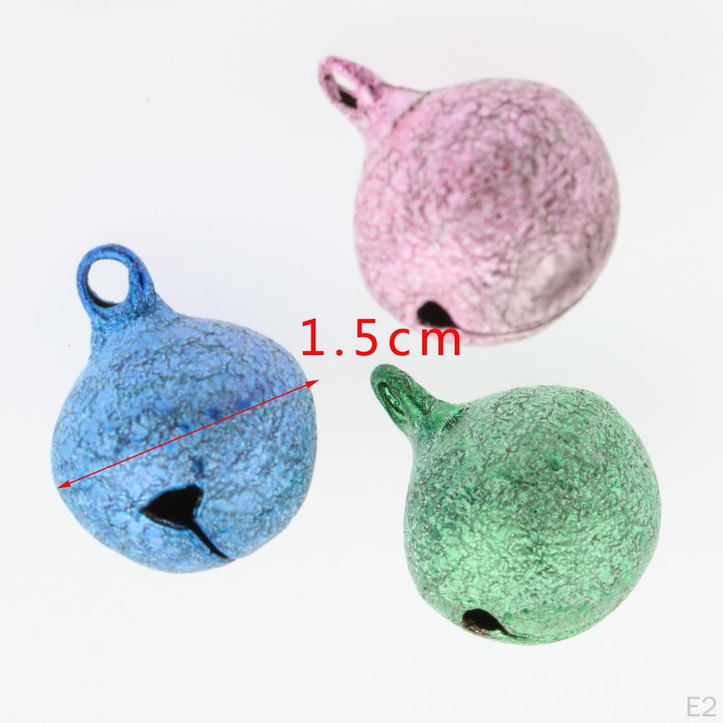 10Pcs Colorful Christmas Bells Charms Pet For Jewelry Making Kids Children Crafts - Frosted,