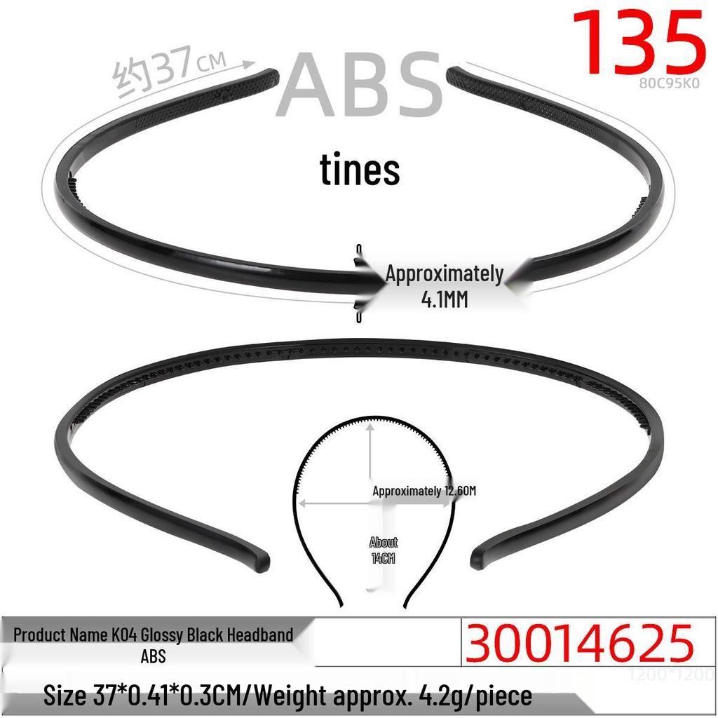 Black Face Wash Non-Slip Toothed Headband for Women