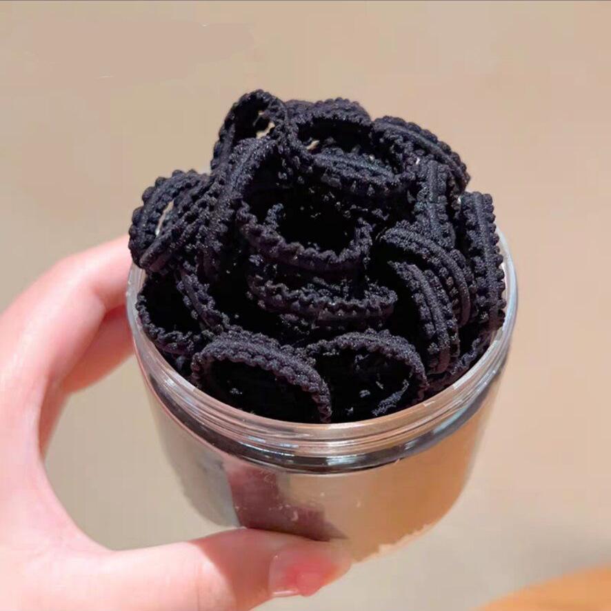 50-Piece Set: Lace Children's Thumb Rings & Ponytail Holders - Gentle On Hair, New Style Rubber Bands