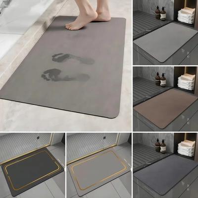 Diatom Mud Bath Mat Bathroom Shower Floor Decor Super Absorbent Non Slip Easy Clean Welcome Doormat Rug Washroom Entrance Carpet