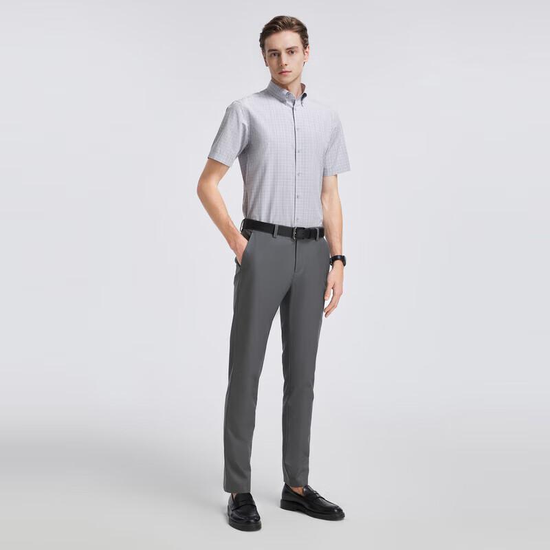 YOUNGOR Men s Summer Plaid Short-Sleeved Shirt 41