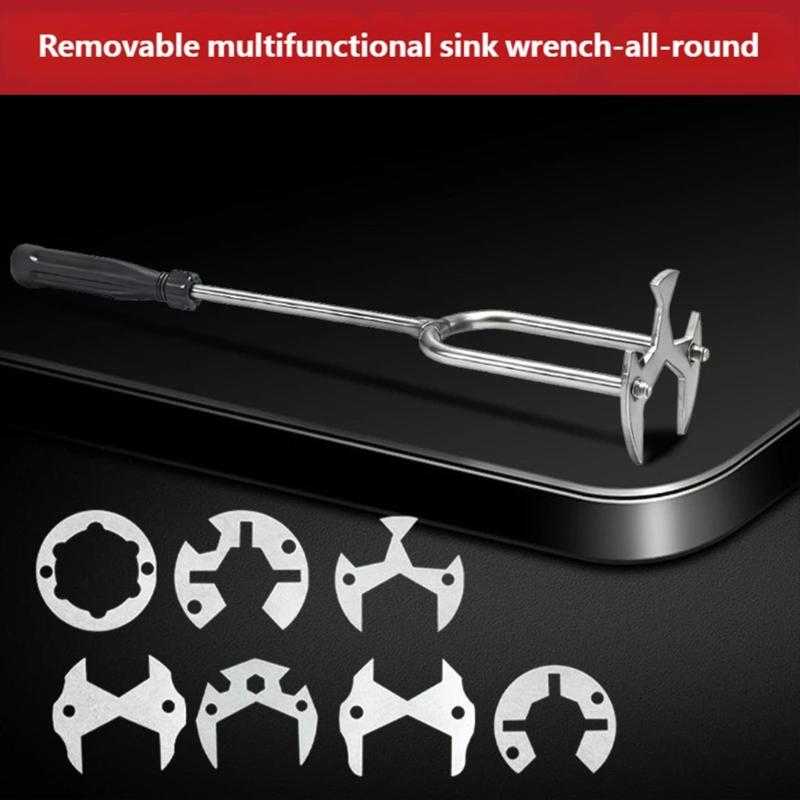 Stainless Steel Sink Wrench For Faucet Hose Installation And Removal With Ergonomic Handle Multifunctional Faucet Wrench