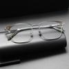 Unisex Ultra-Light Titanium Half-Rim Eyeglass Frames for Men - Cool Casual Retro Design, Suitable for Large Faces